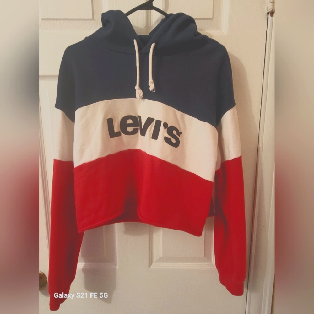 Levi's Tricolor Hoodie in Navy, White, and Red
